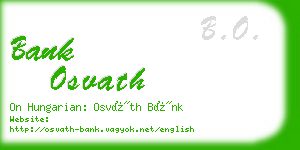bank osvath business card